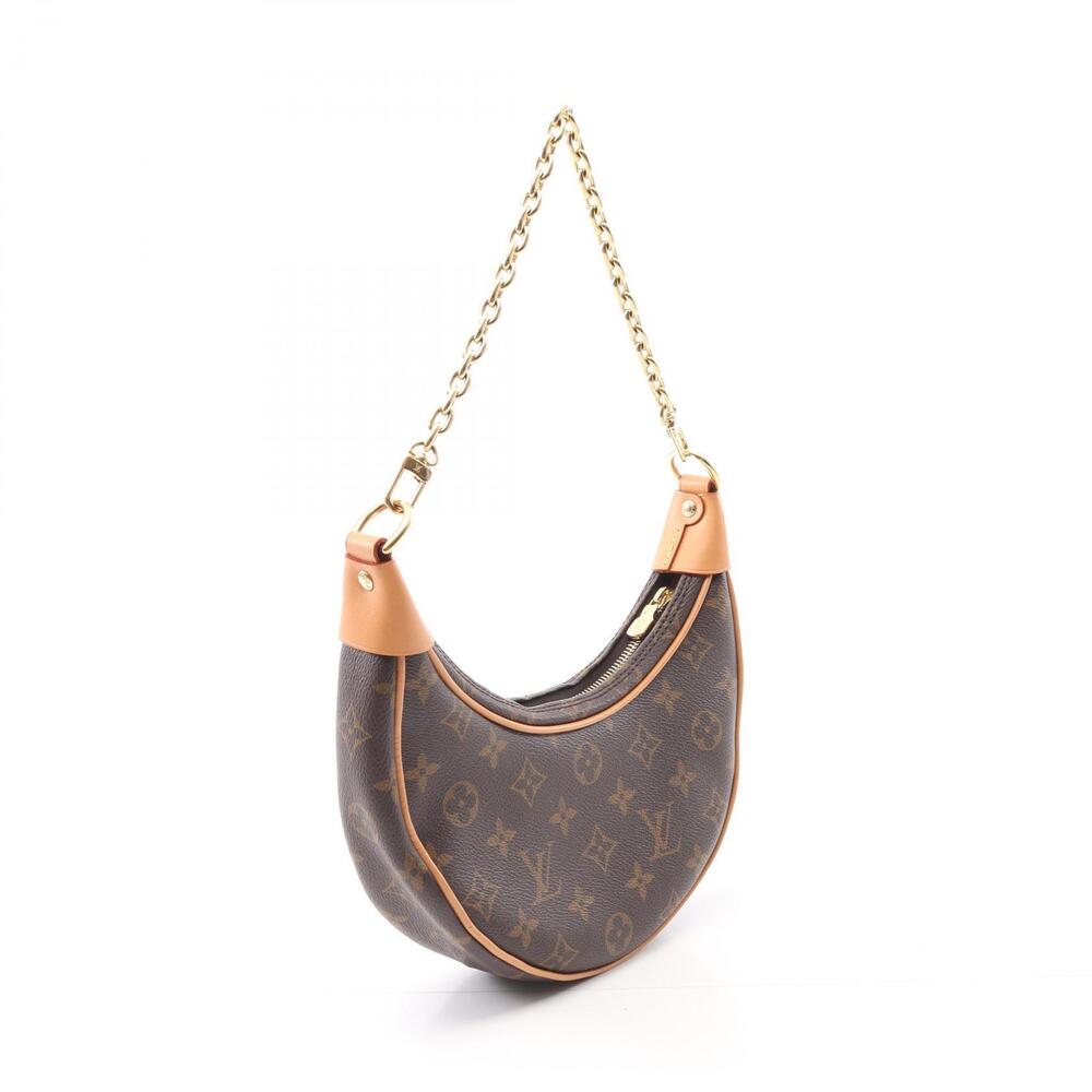 Louis Vuitton Loop Bag Monogram Leather Brown Shoulder Canvas